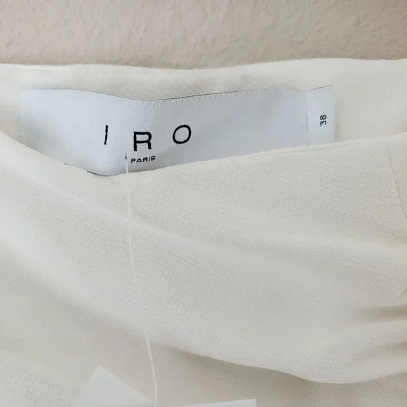 IRO Paris Hagat Shirred White Maxi Skirt with Slit Size 38 6 - Picture 12 of 15